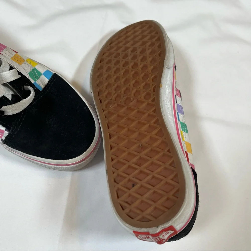 Vans Old Skool Kids Youth Size 2Y Multicolored Checkerboard Walking Shoe Sneaker
